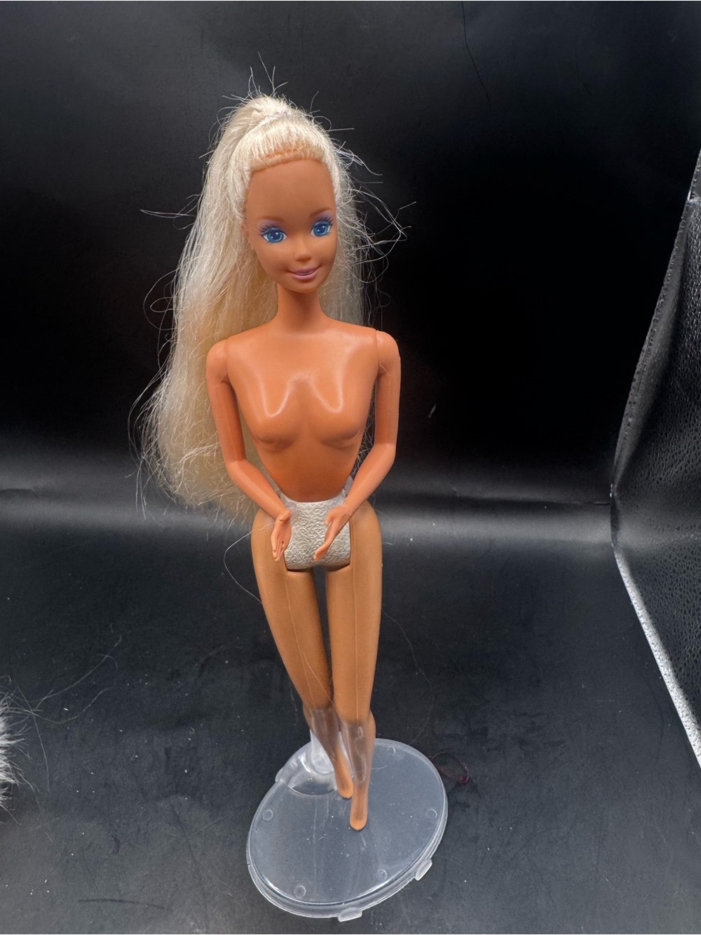 Barbie 1966 Swivel Waist Blonde Hair Cut Bangs Pose-able Knees Vintage TLC